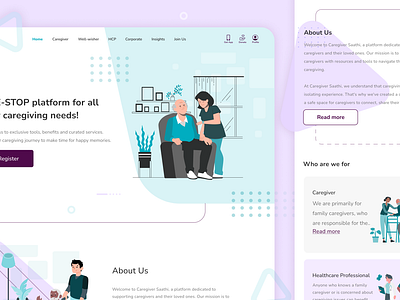 Caregiver Saathi - Redesigning a non-profit website design graphics illustration interaction design typography ui ui design uiux user experience user interface website design website redesign