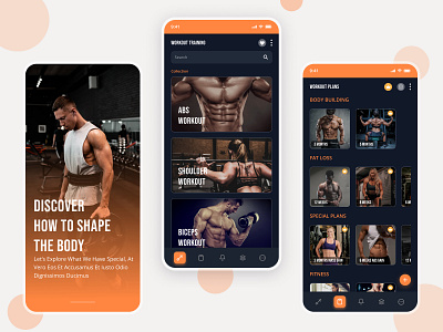 GYM APP CONCEPT app cardio creative dailyui darktheme design exercise fitness fitnessapp graphicdesignui gym gymlife healthy pixel ui uidesign userexperience userinterface workout