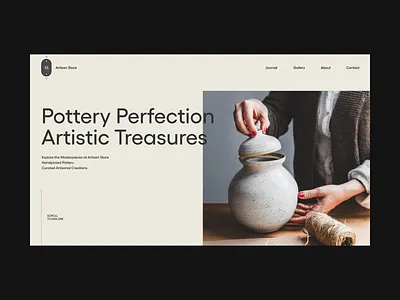 Artisan Store Landing Page clean creative design home page interaction design landing page minimal modern pottery ui ui design ui ux uiux user interface ux web web design website white space whitespace