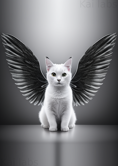 furry angel cat design illustration