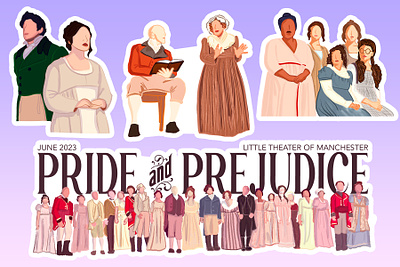 Pride & Prejudice Stickers graphic design illu illustration sticker design stickers