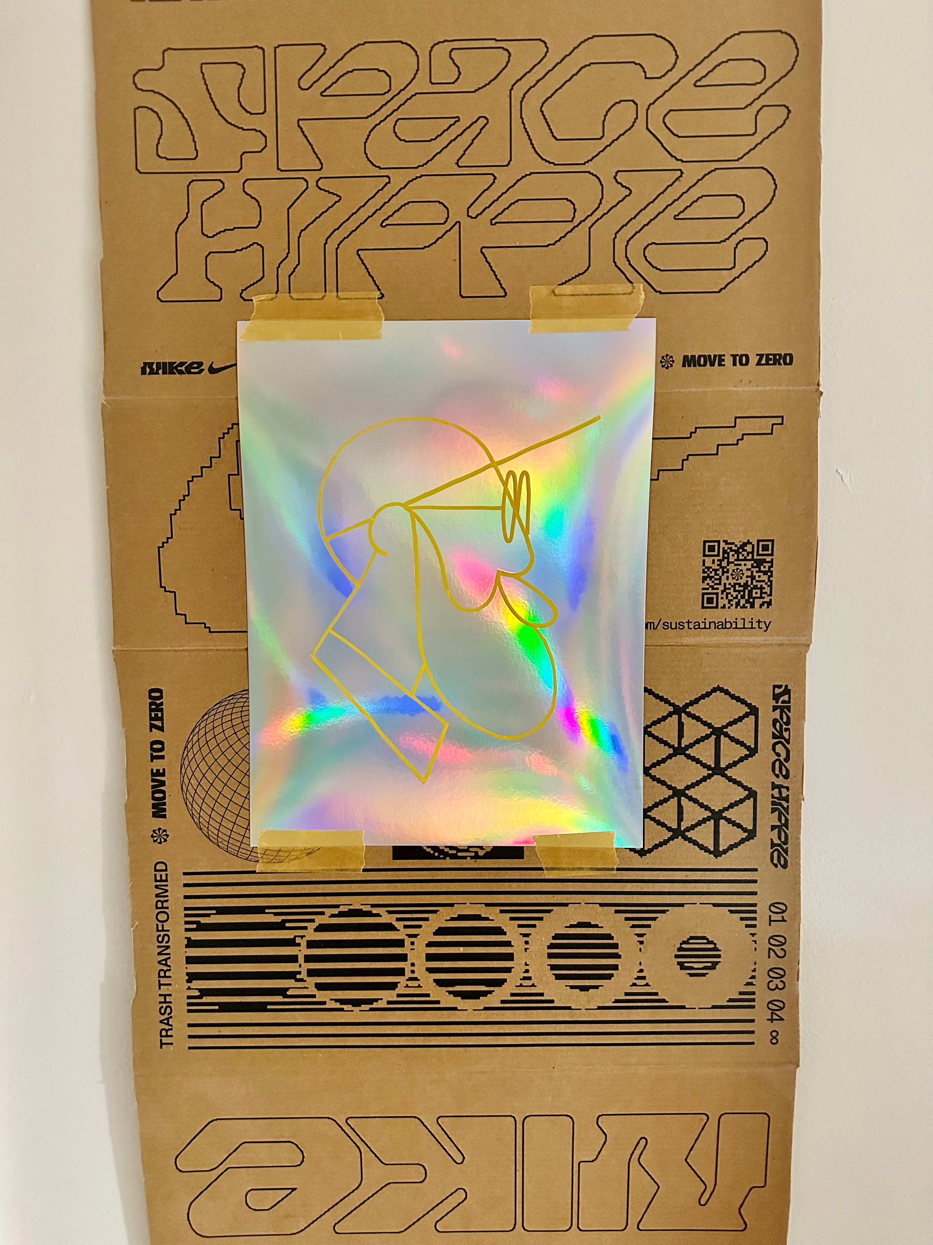 Prism Logo branding cartoon character design design doodle doodleart draw drawing glasses holographic illustration illustrator line work logo louis wes marker posca style frame yellow paint