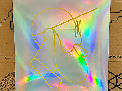 Prism Logo branding cartoon character design design doodle doodleart draw drawing glasses holographic illustration illustrator line work logo louis wes marker posca style frame yellow paint