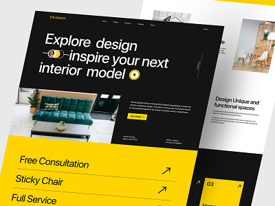 Elevaterior Landing Page Design 2023 website branding graphic design hammadmukhtardesign interior landing page interior web interior website landing page design landingpage trend website ui uitrend uiux uxui webdesign website design