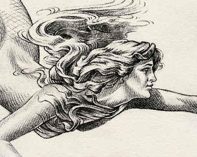 Mermaid drawing face female illustration legend lore mermaid myth nautical pencil sketch wip woman