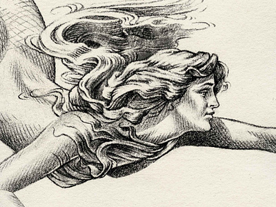 Mermaid drawing face female illustration legend lore mermaid myth nautical pencil sketch wip woman