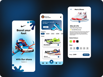 Nike - Shoes App app design ui ux