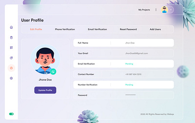 User Profile Dashbaord admin avtar branding dashbaord design emoji illustration light logo profile profile page ui user