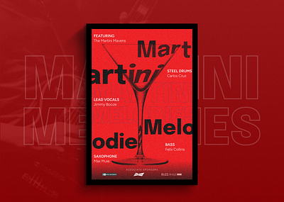 Typography Poster | Martini Melodies branding design designer figma graphic design illustration photoshop poster typography vector