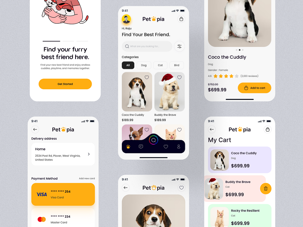 Pet Shop Mobile App Design by FalconThought for FalconThought UX/UI