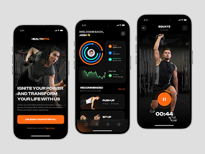 Healthfita - Fitness & Health Tracker app app app design crossfit fit fitness fitness app fitness mobile app fitness training gym health health app healthness mobile mobile app mobile design sport sport app wellbeing workout workout app