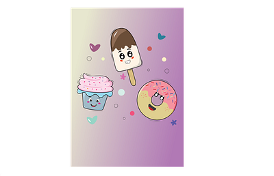 Happy sweets and ice cream design graphic design illustration ui