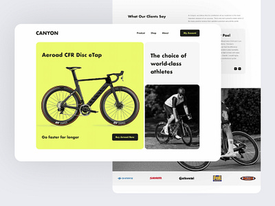 Bicycle Landing Page Concept: website, hero section bicycle bike cicle concept design discover herosection interface landing minimal popular product design sport triathlon typography ui ux web web design website