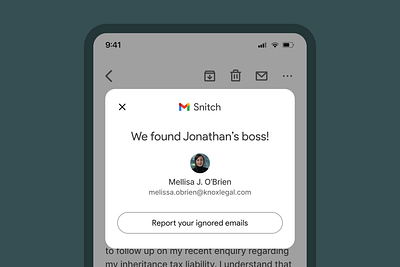Gmail Snitch ai app design email google illustration mail minimal mobile app ui