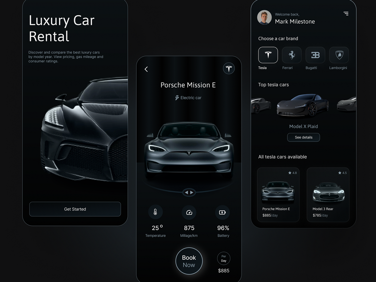 Luxury car rental mobile design by Adebayo Goodness Oyindamola on Dribbble