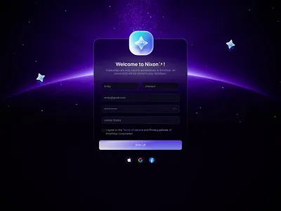 Nixon✨- SaaS Web Log-in Screen glow layer style log in screen saas saas design saas landing page saas product ui ui exploration web design website design