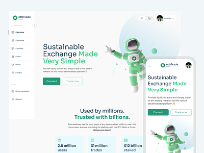 otbTrade branding crypto trade ui ui design uidesign uxdesign website