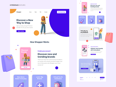 Web Product Landing Page 🛍 3d illustrations adobe branding claymorphism design design layout figma graphic design illustration landing page logo mobile landing marketing product landing page ui vector