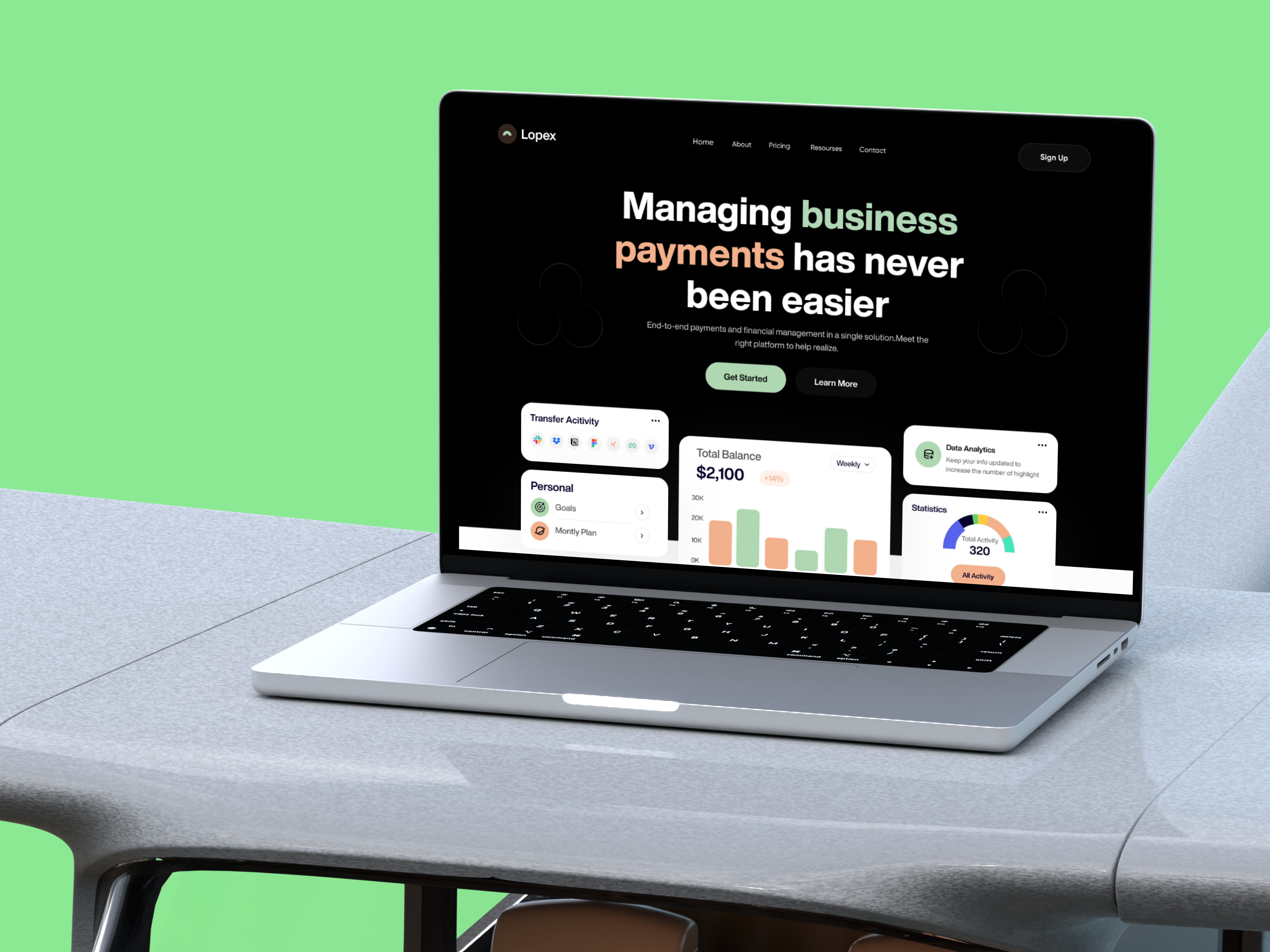 Lopex - Fintech Saas Landing page landing page saas saas landing page design saas product saas web saas website saas website design web design website design