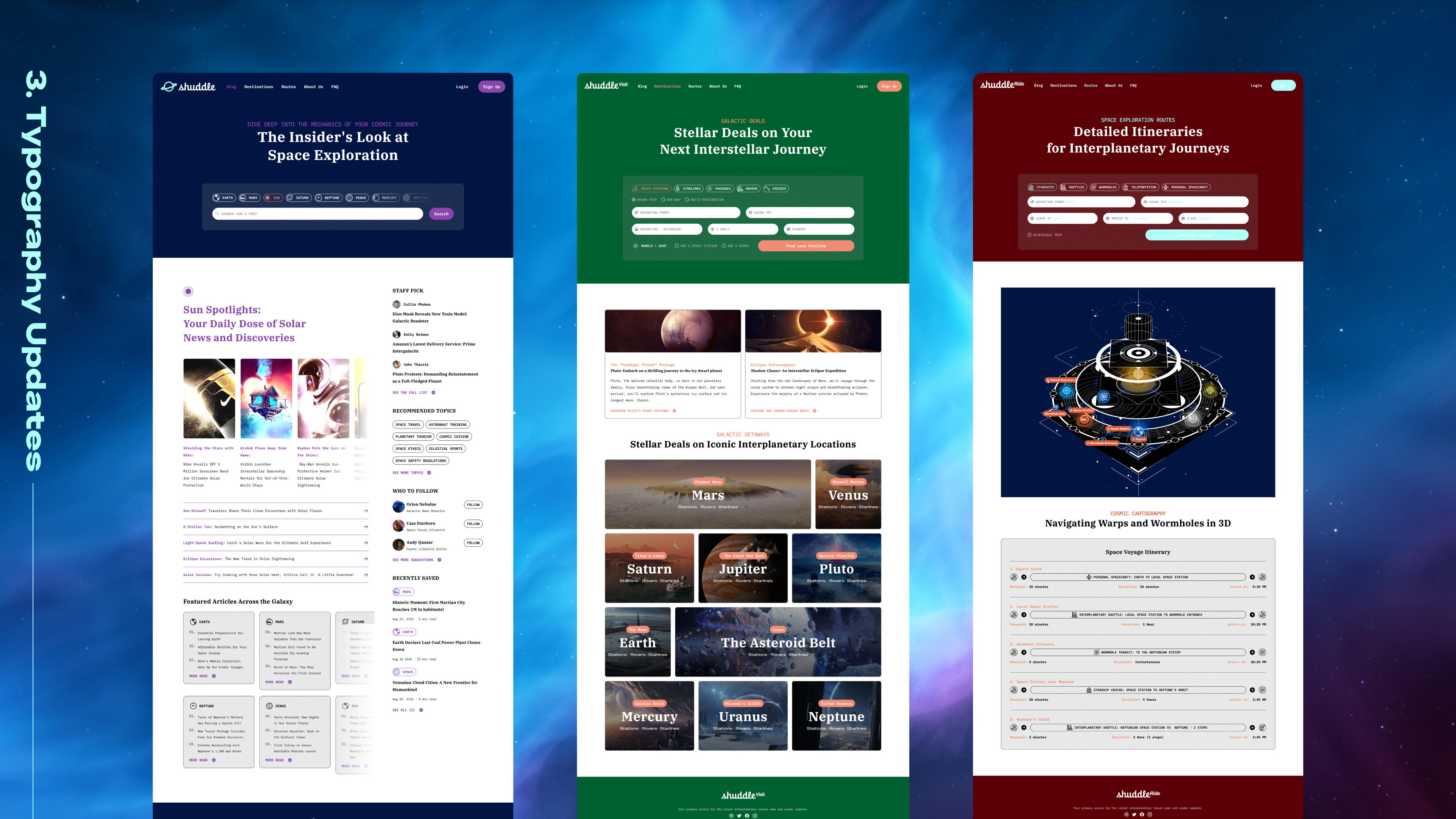 IPTS website pages with Shuddle's new typography.