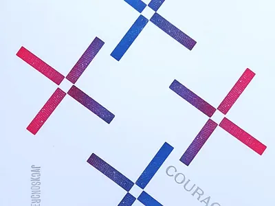 Courage, letterpress on white card, 11x14in graphic design letterpress type typography