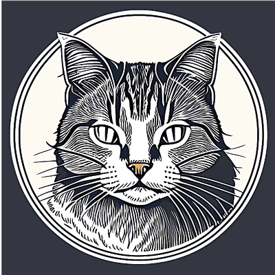 Grey cat cat design illustration logo vector