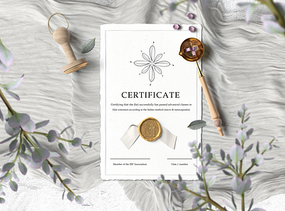Beauty salon concept Certificate adobe illustrator branding certificate eco flowers graphic design logo typography
