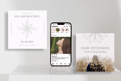 Beauty salon concept instagram mockup adobe illustrator branding design eco flowers graphic design instagram logo post social typography vector