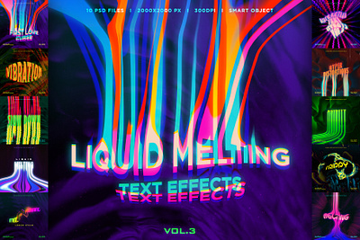 Liquid Melting Text Effects Vol.3 retrowave text