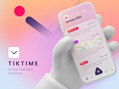 App UI Design - TikTime | Upcoming ai app clean figma glassmorphism graphic design ios app iphone app minimalistic mobile app modern design prototype saas time management ui ui design ux ux design