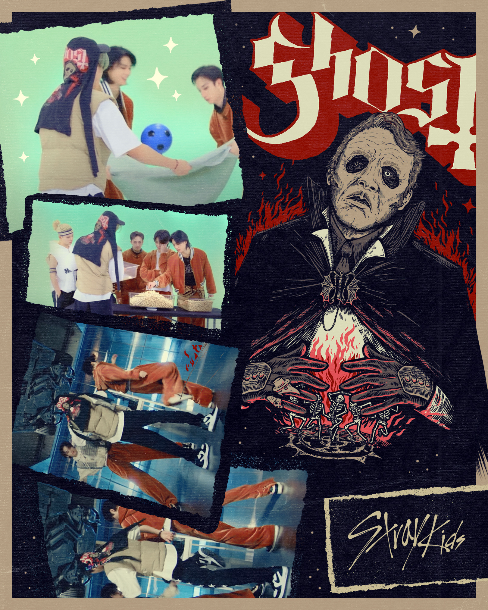 Ghost / Stray Kids art band merch drawing fashion ghost illustration kpop metal pop stray kids