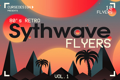 80s Retro/Synthwave Flyers vol.1 crystal flyers