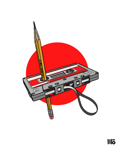 Audio cassette audio cassette design illustration