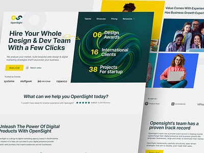 OpenSight - A Web Design Development Agency agency landing page agency website bold clean clean design creative designportfolio digital agency dribbble landing page modern professional ui design userexperince web web design web development agency webdevelopment