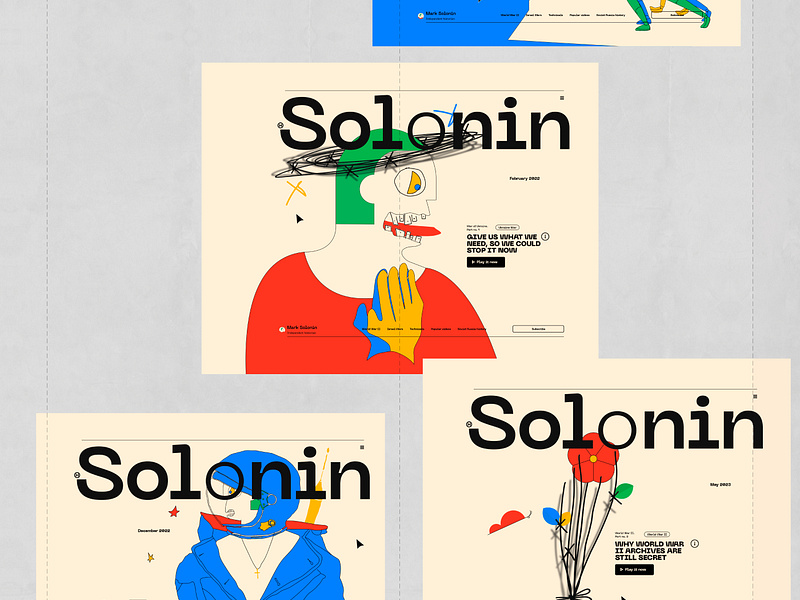 Placement of the illustrations. Website landing 🙏 Mark Solonin web design