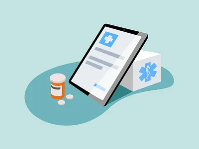 Healthcare Illustration clean color design green health healthcare illustration medical medicine meds minimal pills tablet