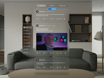 Spatial UI Twitter Concept app apple concept spatial ui twitter vision pro
