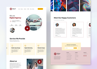 Digital Agency Landing Page Design app branding design illustration logo typography ui ux