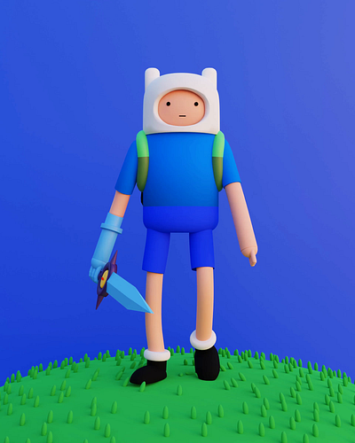 Adventure Time Finn 3d model 3d adventure animation blue clean color design finn graphic design illustration model motion graphics time