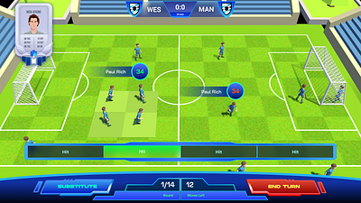 Soccer Game UI clean color design game gaming graphic design illustration minimal soccer ui ux web