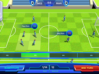 Soccer Game UI clean color design game gaming graphic design illustration minimal soccer ui ux web