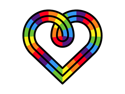 Day 8 - Outline Heart 2 ⁠🏳️‍🌈 adobeillustrator art artwork dribbble heart illustration rainbow vector