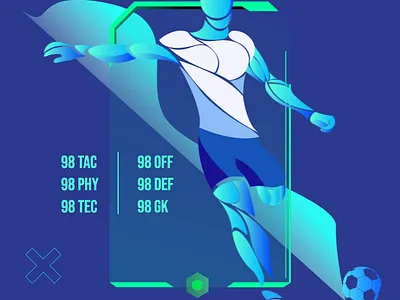 Card illustration animation soccer game crypto animation blue clean color design graphic design green illustration minimal motion graphics soccer