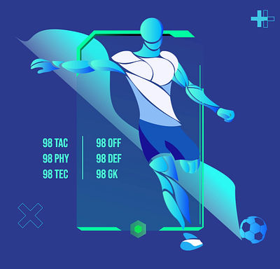 Card illustration animation soccer game crypto animation blue clean color design graphic design green illustration minimal motion graphics soccer
