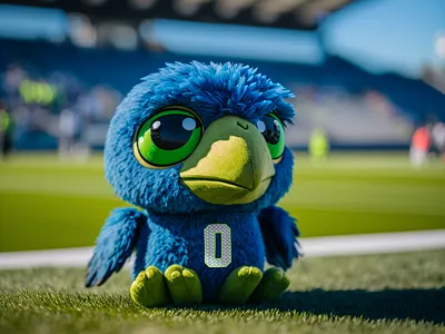 AI Baby Blitz Render ai artificial intelligence blitz custom render design illustration industrial design merchandise midjourney plush plushies render seahawks seattle seahawks