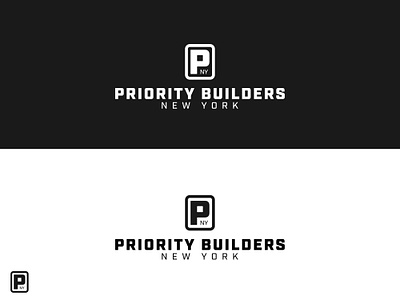Priority Builders NY Logo Concept branding build building construction design logo new york ny