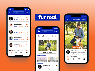 Dog Walking App: Furreal. app branding case study design ui ux