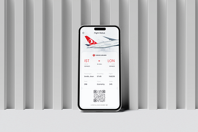 Turkish Airlines - Flight App booking branding clear design flight flight app home minimal mobile app mockup red turkish airlines ui