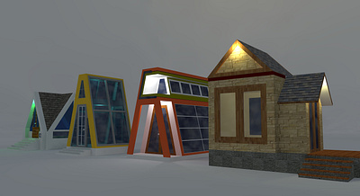 house 3d simple rendering
