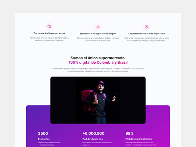 Merqueo landing page clean landing page minimal products services white
